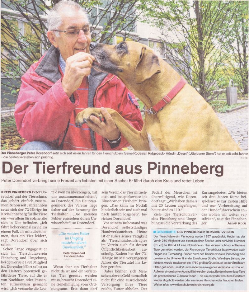 2013-11-20 Presseartikel Der Tierfreund aus Pinneberg